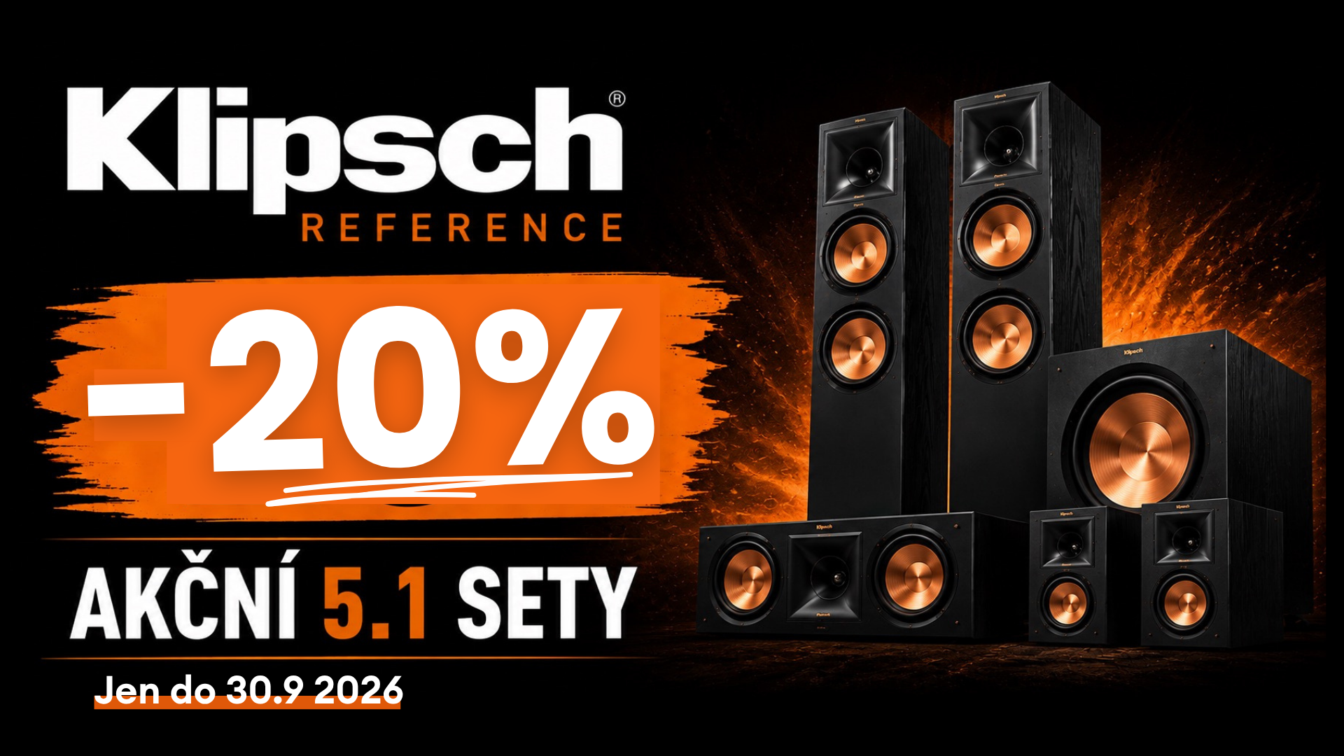 Klipsch Reference 5.1 sety se slevou - 20 % - Jen do 30.9 2026