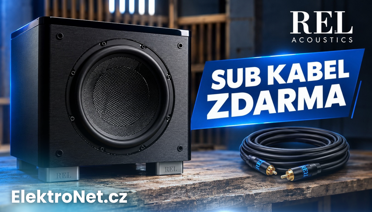 REL SUBWOOFER + REL COMMANDER 3M ZDARMA