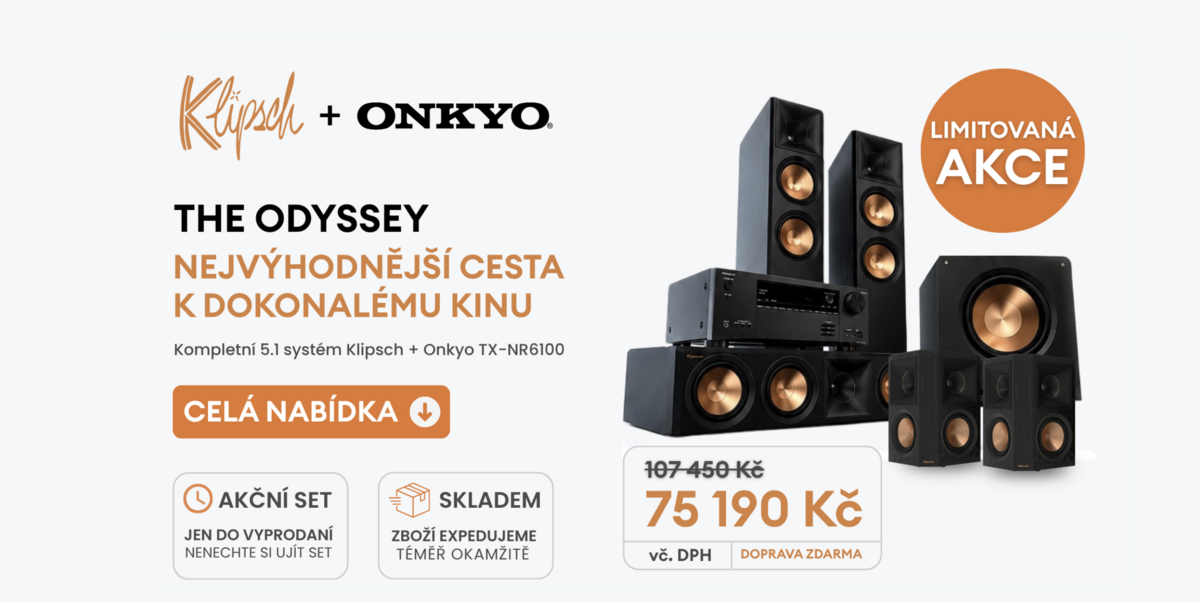 Klipsch Odyssey – Prémiové domácí kino za cenu, která se nemusí opakovat