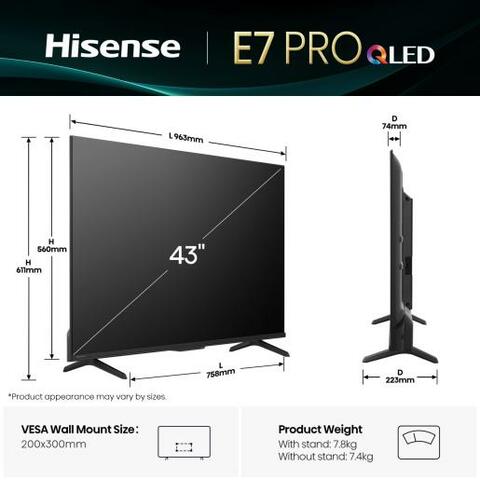 Hisense 43E7Q PRO